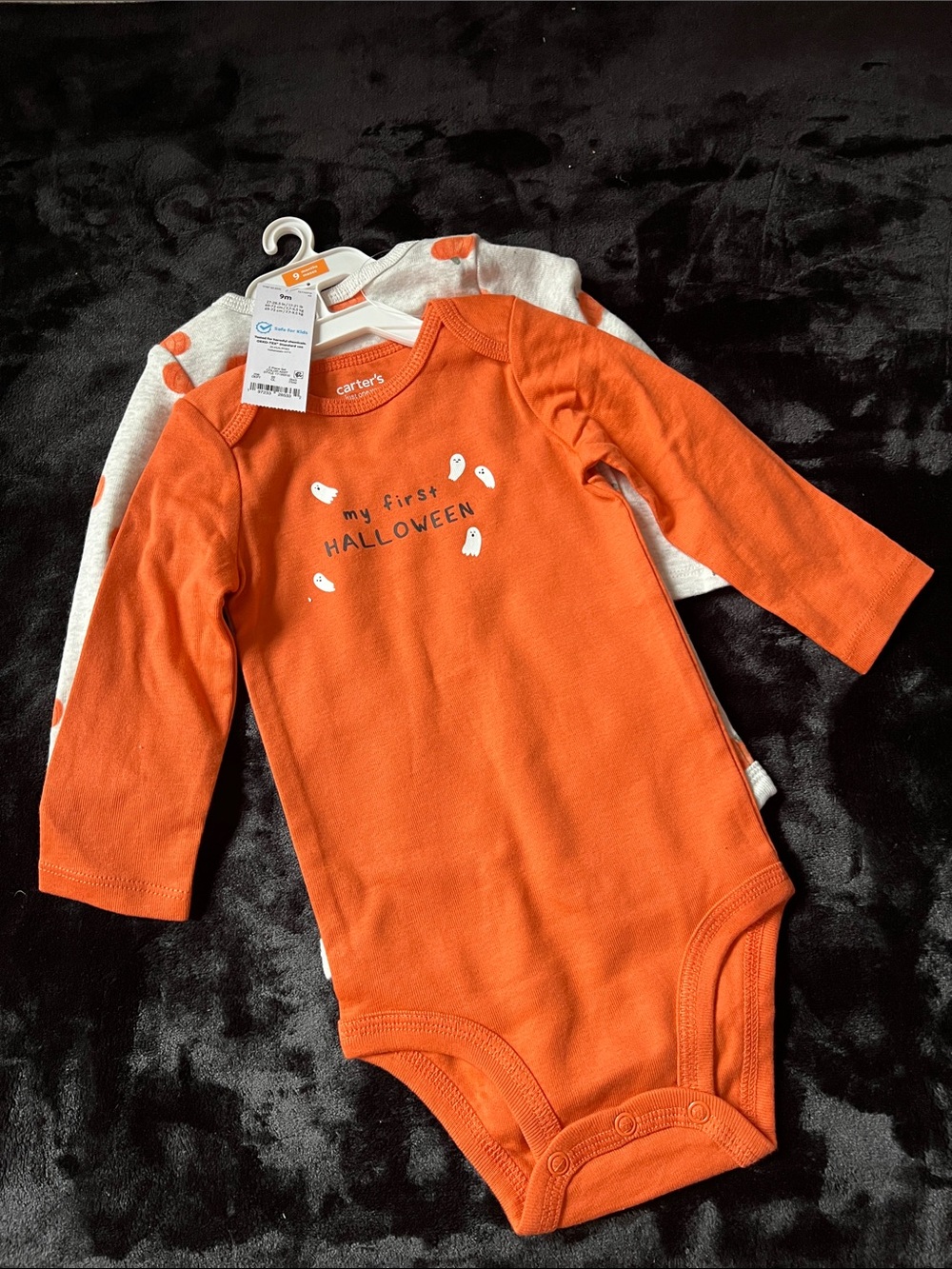 Carter's Orange 'My First Halloween' Long-Sleeve Bodysuit